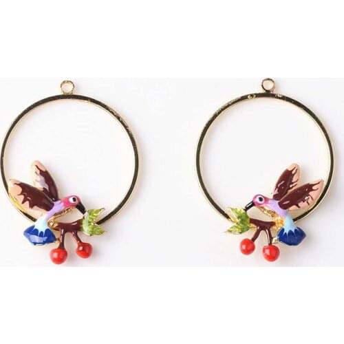 4pcs/lot Alloy Craft Pendent Ornaments Earrings Jewelry Accessories DIY Enamel Hanging Buttons for Earrings, Choker,Necklaces