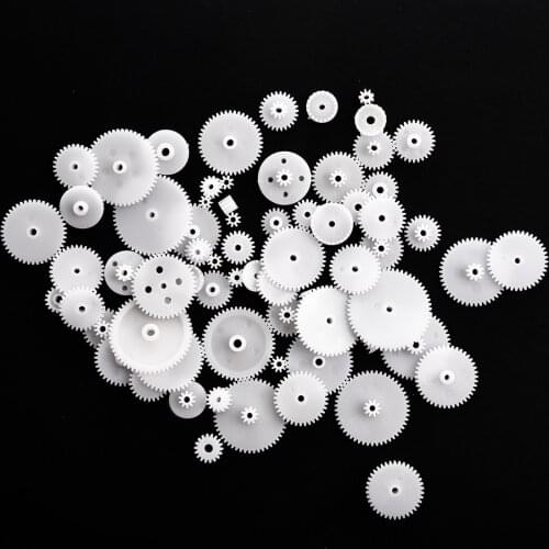 ABWE Different Styles White Plastic Gear Set 58 Pcs for RC Toys