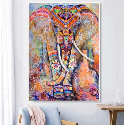 Diamond Painting 5D DIY Diamond Painting Full Square Drill color Elephant Embroidery Cross Stitch Gift Home Decor Gift Resin