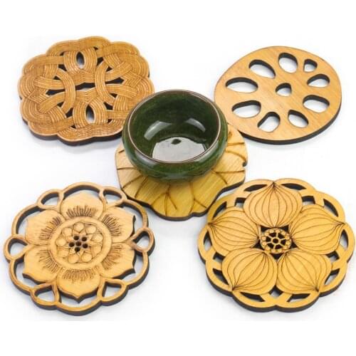 Bamboo Zen Tea Coaster Table Anti-scalding Mat Kung Fu Tea Cup Holder Dining Table Potholder Tea Set Coaster Kitchen Accessory