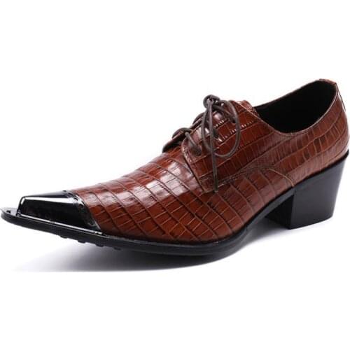 Spring Autumn Men Ankle Boots Genuine Leather Pointed Toe 5CM High Heels Casual Dress Shoes Men Winter Spring Men Oxford Shoes