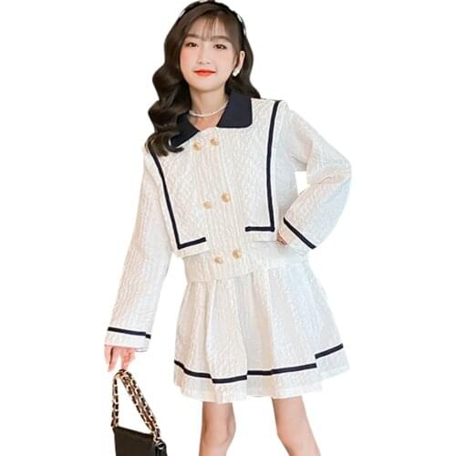 Kids Clothes Jacket + Skirt Clothing For Girls 2021 Kids Girl Clothes Set Spring Autumn Childrens Costume 6 8 10 12 14