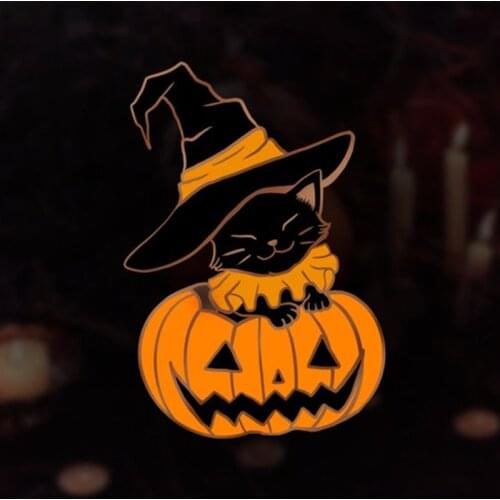 Pumpkin Kitten - Halloween Enamel Pins Lapel Pin Badge Brooches