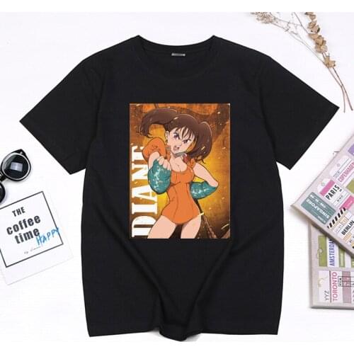 Japanese Anime Seven Deadly Sins Printed TShirt Anime Style Diane Kawaii Graphic Tops Summer Casual Harajuku Tee Camisetas