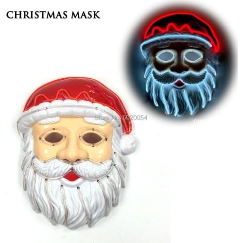GZYUCHAO EL Colorful Light Up LED Rave Mask Festival Happy Funny Glowing EL Wire Mask For Christmas Decoration