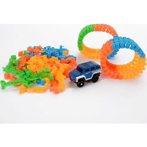 Diecast DIY Assembly Puzzle Vehicles Toy Roller Coaster race track Electronics Toy Stunt Track Rail Car Educational Toy for kids