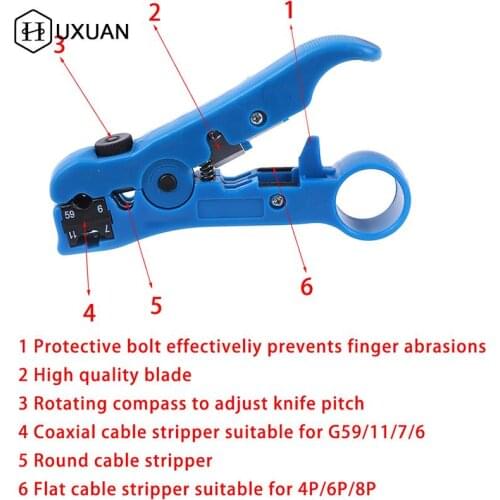 Coaxial Cable Wire Cutter Stripping Tool Cat 5 Rg 59/6 Rg 7/11 Stripper Tool