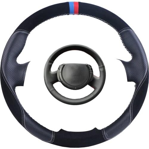 Custom Made Car Steering Wheel Cover Black For Citroen Triumph C4 2005-2010 Suede Leather Auto Steering Wheel Braid