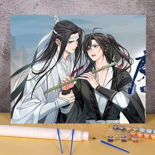 Mo Dao Zu Shi DIY Paint By Numbers Set Acrylic Paints 50*70 Canvas Pictures Loft Picture For Children For Drawing Art