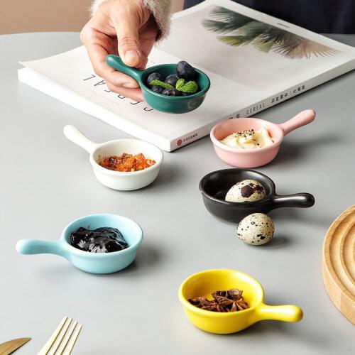 Ceramic Small Dish Japanese Tableware Vinegar Dish Household Soy Sauce Seasoning Dish Dipping Dish Snack Dish