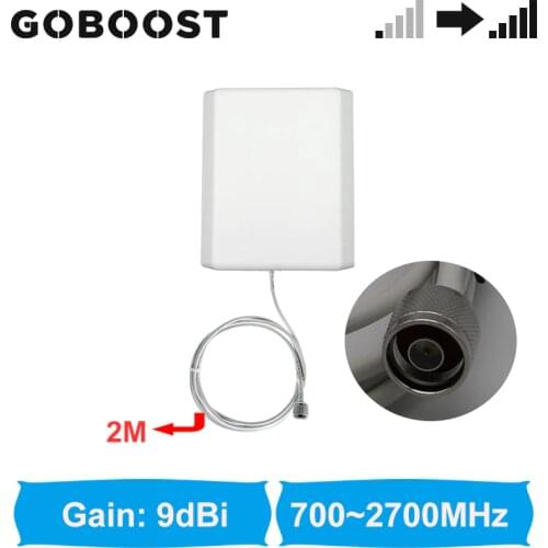 GOBOOST 9dBi 700-2700 MHz Indoor Antenna 2g 3g 4g Wall-mounted Antenna with 2M For communication Network Cellular Signal Booster