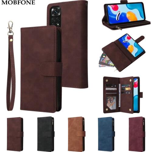 Folio Zipper Leather Case For Xiaomi Redmi Note 10 Pro Max Flip Wallet Card Holder Bag For Redmi Note 10 10S Cover Funda Coque