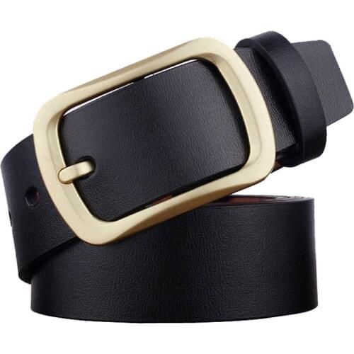 Mens Copper Plated Belt High Quality Retro Business Style Belt Alloy Pin Buckle New Buckle Mens Jeans Wild Belt