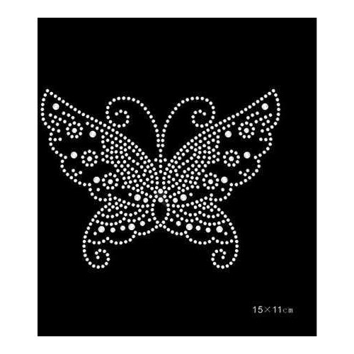 20pc/lot Butterfly iron on crystal transfers design hot fix rhinestone motif transfer on design rhinestones fix patches