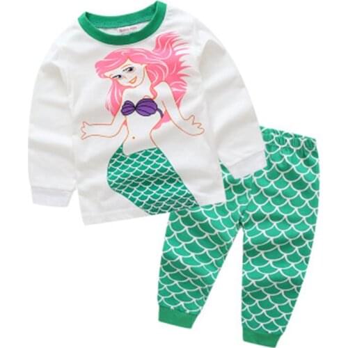 New Spring Autumn Cotton Long Sleeve Pijamas Girl Kids Night Wear Pjs For Girls Pajamas Princess Cartoon 2-7Y