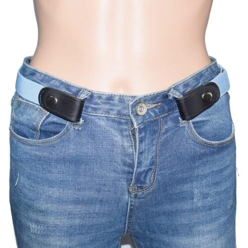 Fashion Adjustable Invisible Lazy Buckle-Free Elastic Waist Belt No Hassle Belt Stretchy Men Jeans Pants Women Dress Waistband