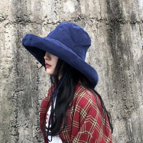 Fashion Summer Big Brim Sun Hat For Female Seaside Sun Protection UV Cap Japanese Wild Fisherman Hat Korean Version 2020 NEW