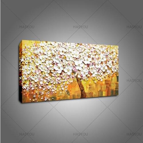 Handpainted Modern flower tree Oil Paintings on canvas Wall Art wall Picture For Living Room restaurant office bar decoration