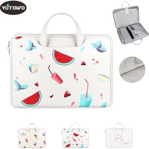 PU Briefcase Laptop Bag 13.3 14 15 Inch Notebook Case Sleeve For Macbook Xiaomi Air Pro 13 15 16 Computer Bag Handbag Waterproof