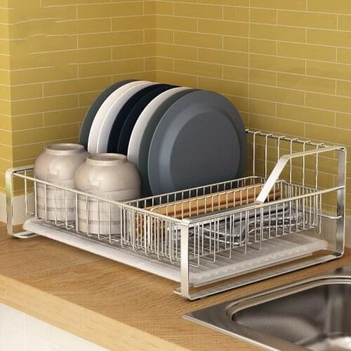 Stainless Steel Dish Rack Countertop Drain Dish Dryer Kitchen Rack Storage Racks Kitchen Supplies