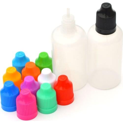 20pcs PE Soft Plastic Dropper Bottle 50ml Empty Vial with Childproof Cap And Long Tip For Liquid Jar