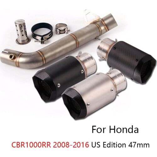 2008-2016 CBR1000RR Slip-on Exhaust Set Motorcycle 47mm Mid Link Pipe 61mm Exhaust Muffler Escape Reserve Catalyst US Edition