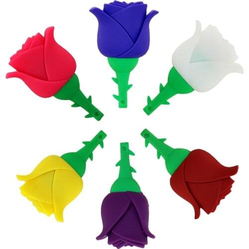 256 32 4 16 8 gb USB flash drive Silicone Rose USB Pendrive 32GB 128GB 64GB Personalise Creative Gift Cle USB memory Stick Disk