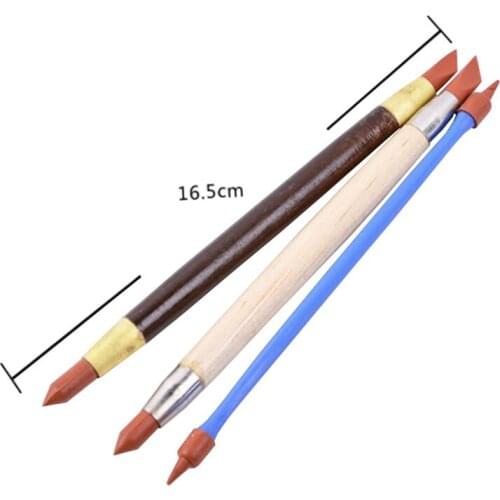 3 in 1 Set Double-head Rubber Pen Pottery Clay Sculpture Carving Sculpting Tool -30