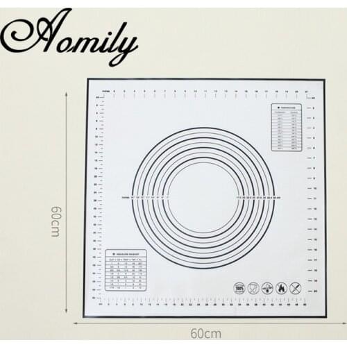 Amoliy 60x60cm Thickened Non-Stick Silicone Baking Mat Kneading Pad Rolling Dough Pad Kitchen Pastry Bakeware Line Bakery Tools