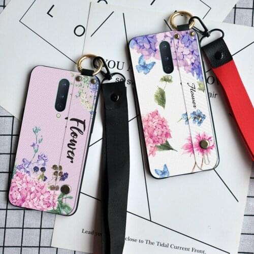 Luxury Floral Wristband Case For Oneplus 3 3T 5 5T 6 6T 3D Matte Silicone Full Coverr For Oneplus Nord 10 7 7T 8 Pro 8T
