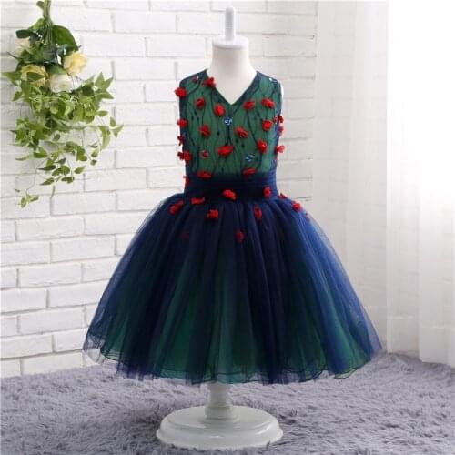 Floral Gowns for Girls for Wedding Tulle Sleeveless Party Ball Gown Sweet Children Wedding Dresses Clothing Quinceanera Dresses
