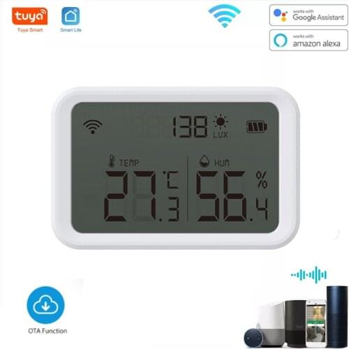 Smart Tuya WIFI Temperature And Humidity Sensor Indoor Hygrometer Thermometer Detector Support Alexa Google Home Smart Life