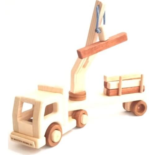 WOODEN TOY CRANE TRUCK AND VAN WITH 2 DIFFERENT MODEL OPTIONS