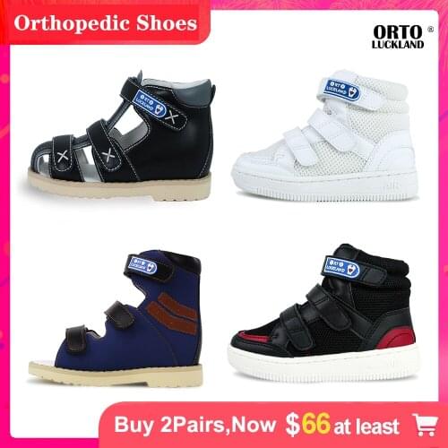 Babies Girls Leather Black Sandals Toddler Orthopedic Sport Shoes For Children Boy Small Sizes21 To 35 Student Training Footwear