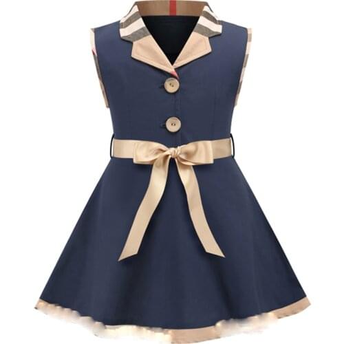 Girls Dress Sleeveless Kids Dresses For Girls Striped Bow Children Princess Dresses Toddler Girl Clothing