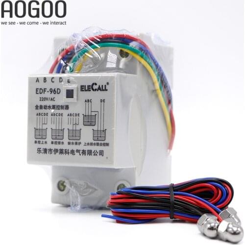 DF96D AC220V 5A Din Rail Mount Float Switch Auto Water Level Controller with 3 probes