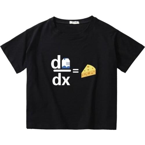 Mathestics Pattern Printed Women Summer Crop Tees Breathable Cotton Top Girl O-Neck T-Shirt Kids Short Sleeve Casual Short Tops