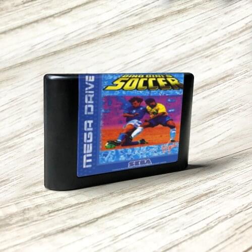 Dino Dinis Soccer - EUR Label Flashkit MD Electroless Gold PCB Card forSega Genesis Megadrive Video Game Console