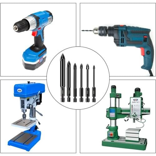 Ceramic Drill Bits Wall Tools Parts Plastic Assembly Workshop Repair 6pcs