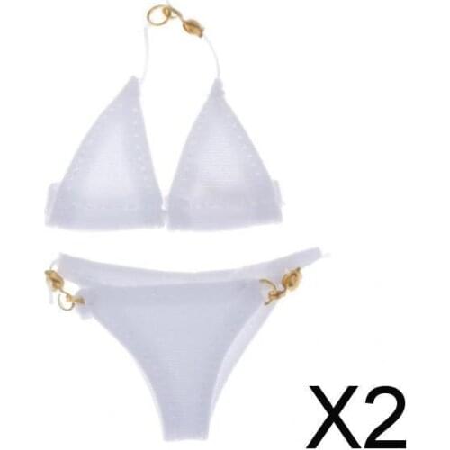 2x1/6 Scale Bra Underwear Lingerie Set for 12'' Action Figure Accessory White