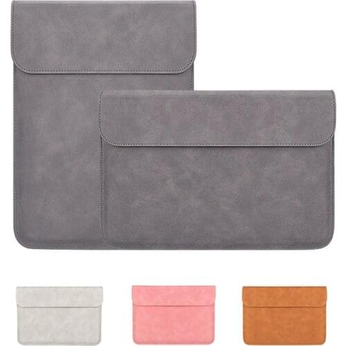 Leather Laptop Bag 13 For Macbook Air Pro Retina 16 15 inch Laptop Sleeve Case Cover For Huawei Matebook X Pro /Matebook D