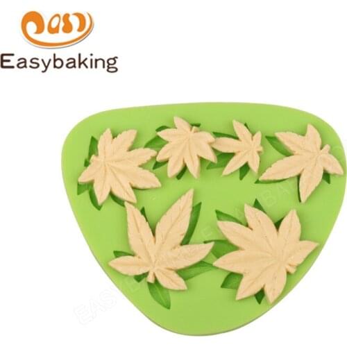 Beautiful Maple Leaves Shape Silicone Plaster Mold For Fondant Cake Decoration Sugarcraft Mould Bakware Tools