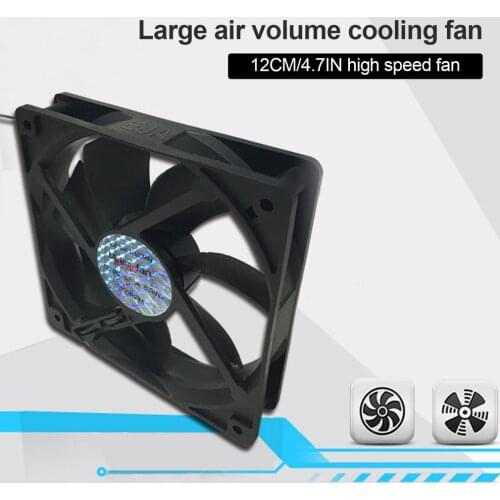 120mm PC Computer Case Fan Cooling Cooler 12V Graphic Card Bracket Cooling Fan 3000RPM 154.5CFM High Speed CFM Computer Cooler