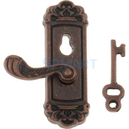 MagiDeal 1:12 Scale Door Knob Right Handle Key Dollhouse Miniature DIY Furniture Accessories Toys