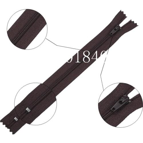 10pcs 3# 7.5cm-70cm Coffee Nylon Coil Zippers for Tailor Sewing Crafts Nylon Zippers Bulk