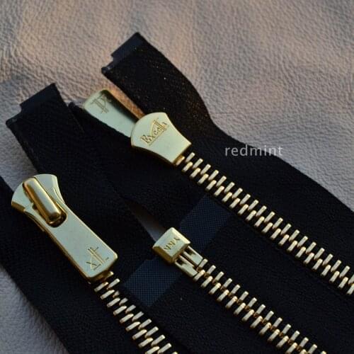 Nissan 5 gold and copper single-end open black YKK high-grade metal zipper EX polishing flat teeth