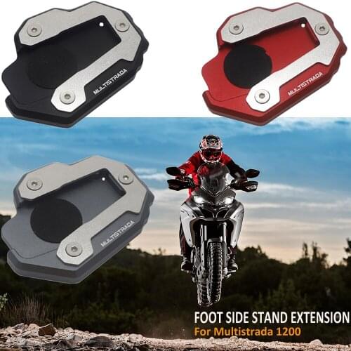 New Motorcycle MULTISTRADA 1200 CNC Aluminum Side Stand Enlarger Plate Kickstand Enlarge Extension For Ducati Multistrada 1200