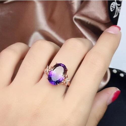 Super beautiful ring Natural amethyst lady ring, 925 silver, novel craftsmanship, beautiful colors