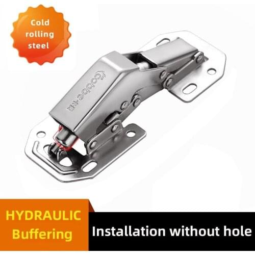 1pc No Drilling Cabinet Hinges Installation No Hole Door Hinge 90 Degree 4.5 Inch Full Overlay Cupboard Door Hinges with Screws