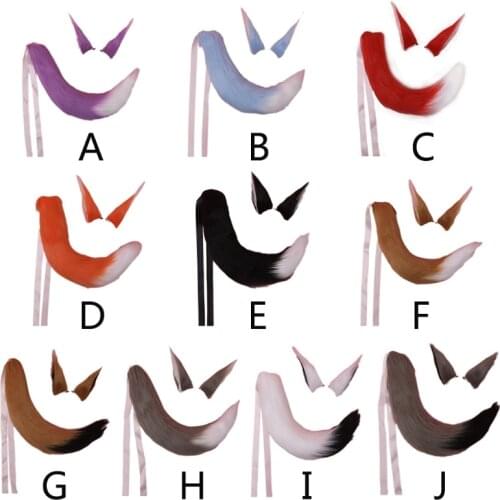 Lolita Plush Hairpin Ears Headband Tail Set Furry Hairband Cute Headpiece Anime Fancy Dress Cosplay Accessories